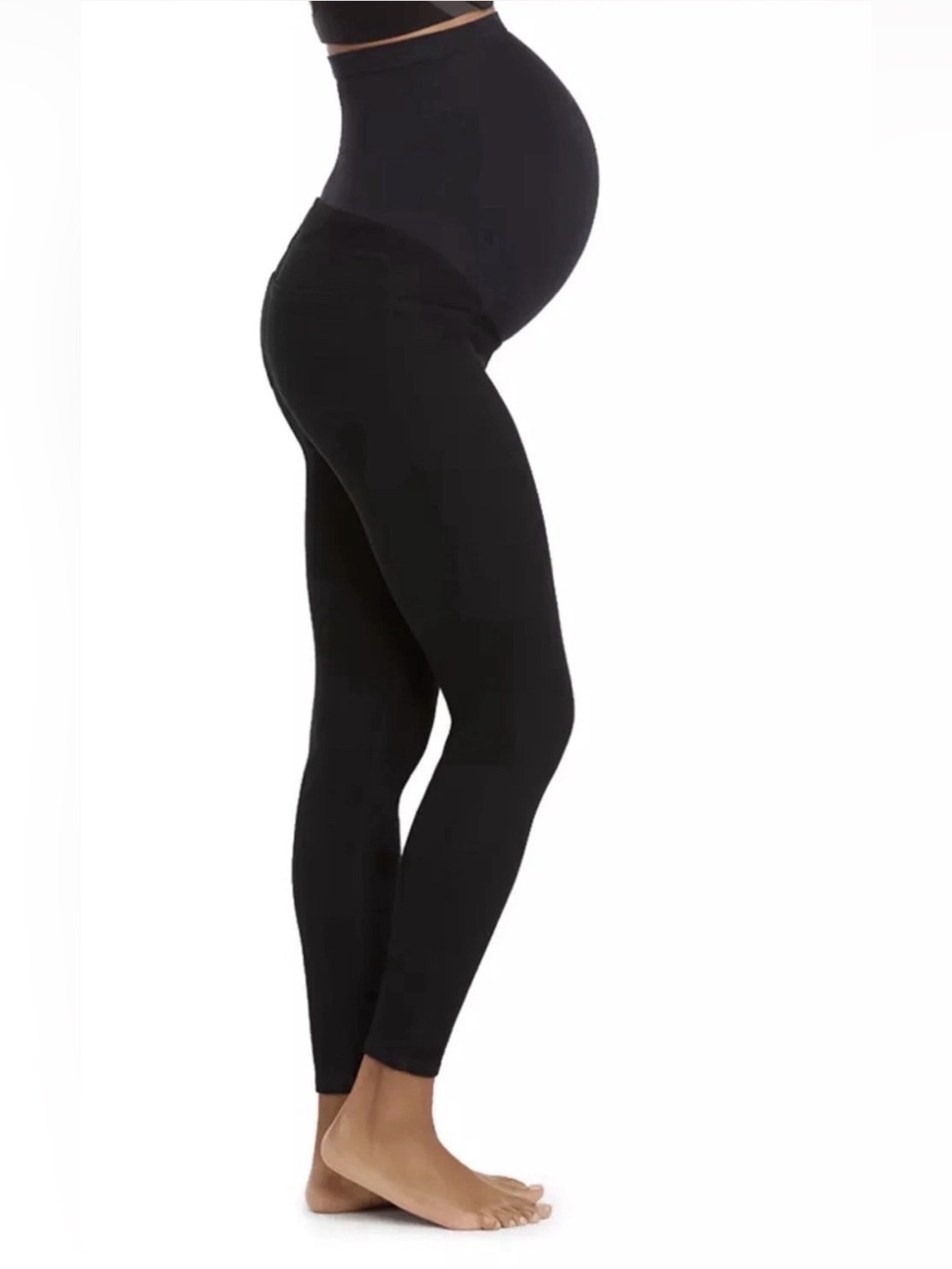 SPANX Mama Ankle Jean-Ish Maternity Legging Black Twill Stretch Pant $110 MSRP L